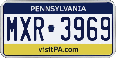 PA license plate MXR3969