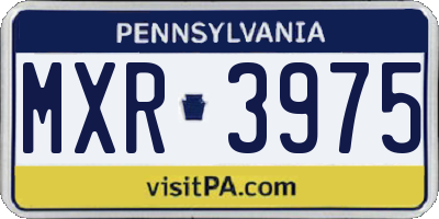 PA license plate MXR3975