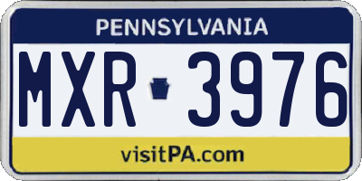 PA license plate MXR3976