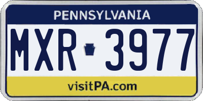 PA license plate MXR3977