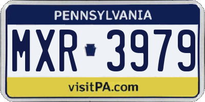 PA license plate MXR3979