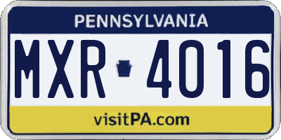 PA license plate MXR4016