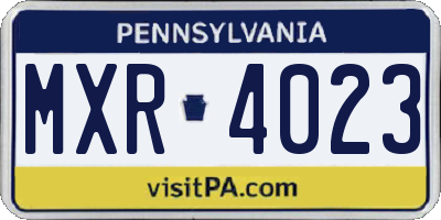PA license plate MXR4023