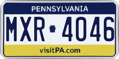 PA license plate MXR4046