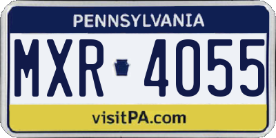 PA license plate MXR4055