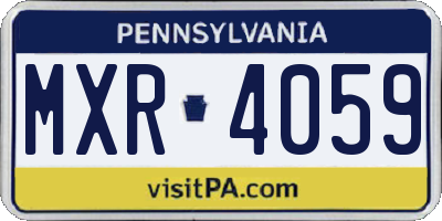 PA license plate MXR4059