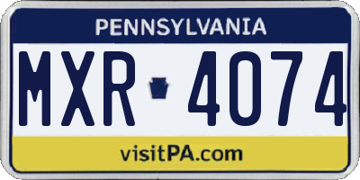 PA license plate MXR4074