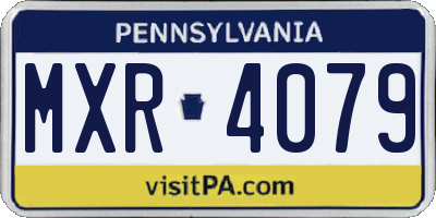 PA license plate MXR4079
