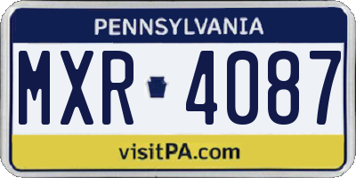 PA license plate MXR4087