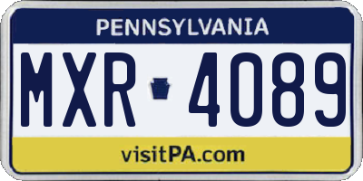 PA license plate MXR4089