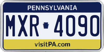PA license plate MXR4090
