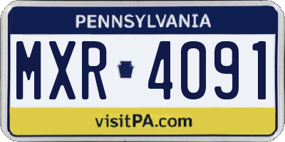 PA license plate MXR4091