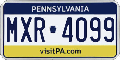 PA license plate MXR4099