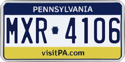 PA license plate MXR4106