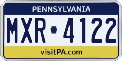 PA license plate MXR4122