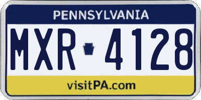PA license plate MXR4128
