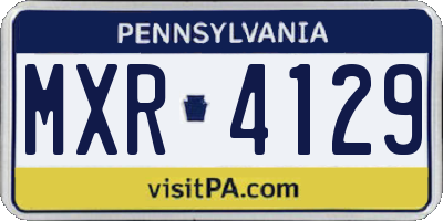 PA license plate MXR4129