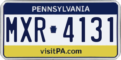 PA license plate MXR4131