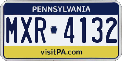 PA license plate MXR4132