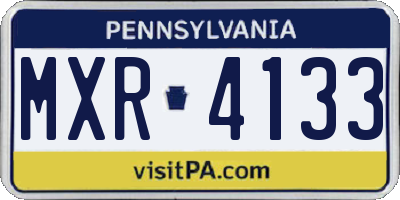 PA license plate MXR4133