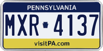 PA license plate MXR4137