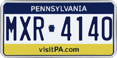 PA license plate MXR4140