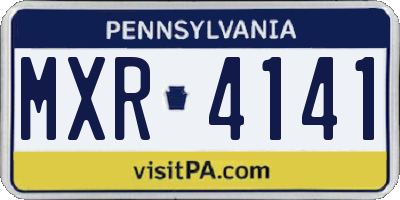 PA license plate MXR4141