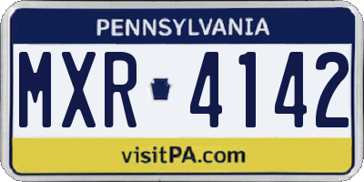 PA license plate MXR4142