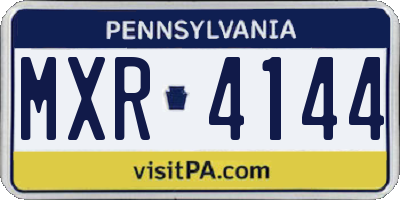 PA license plate MXR4144