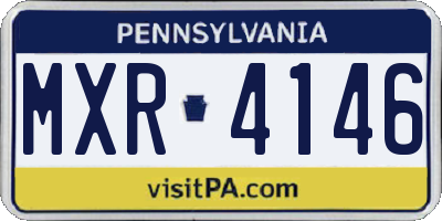 PA license plate MXR4146