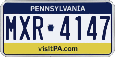 PA license plate MXR4147