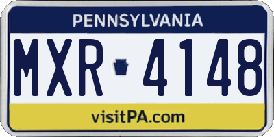 PA license plate MXR4148