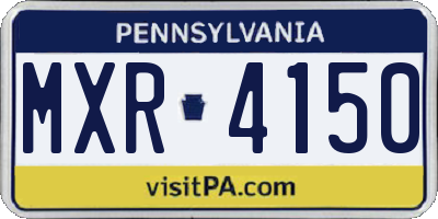 PA license plate MXR4150