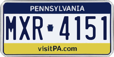 PA license plate MXR4151