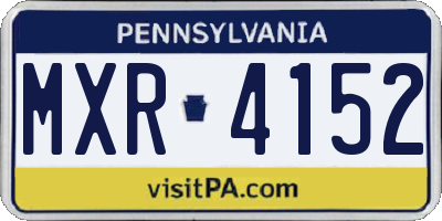 PA license plate MXR4152