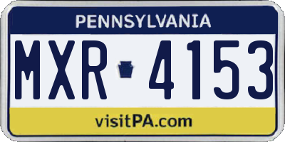 PA license plate MXR4153