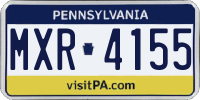 PA license plate MXR4155