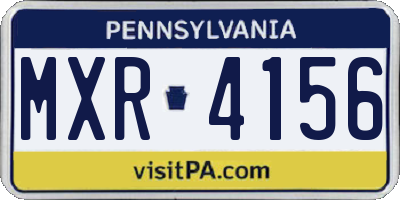 PA license plate MXR4156