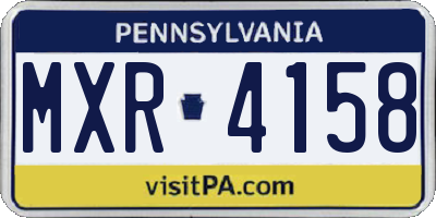 PA license plate MXR4158