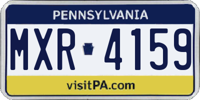 PA license plate MXR4159