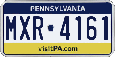 PA license plate MXR4161