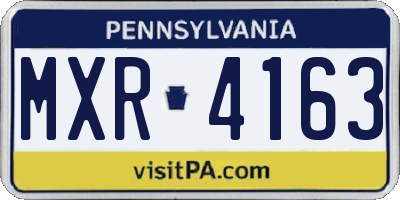 PA license plate MXR4163