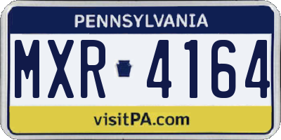 PA license plate MXR4164