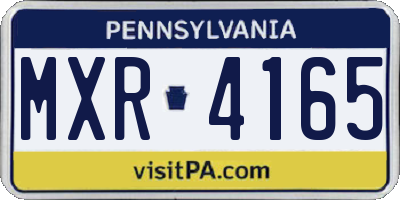 PA license plate MXR4165