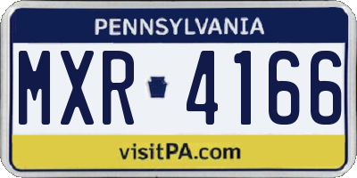 PA license plate MXR4166
