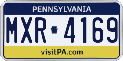 PA license plate MXR4169