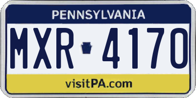 PA license plate MXR4170