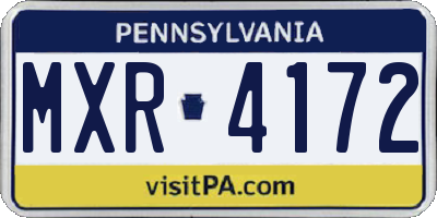 PA license plate MXR4172