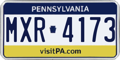 PA license plate MXR4173