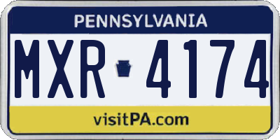 PA license plate MXR4174